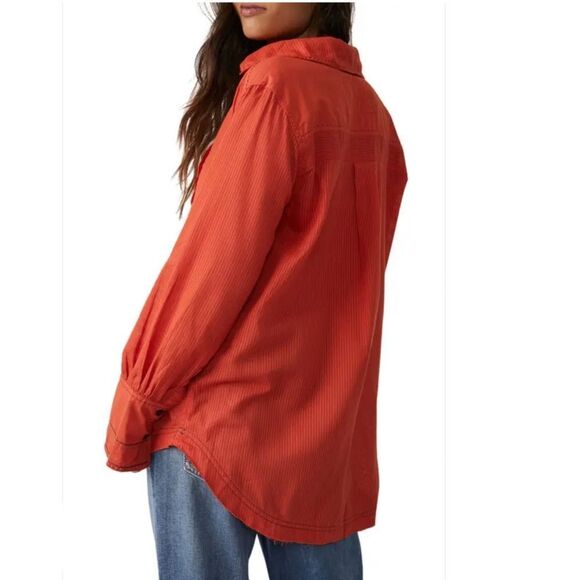 We The Free Tuxedo Shirt Tiger Red NWT - Picture 3 of 12